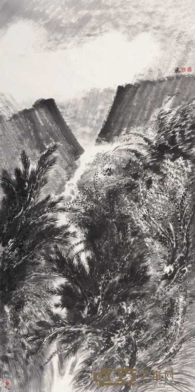 崔见 山水 镜心 138×68cm